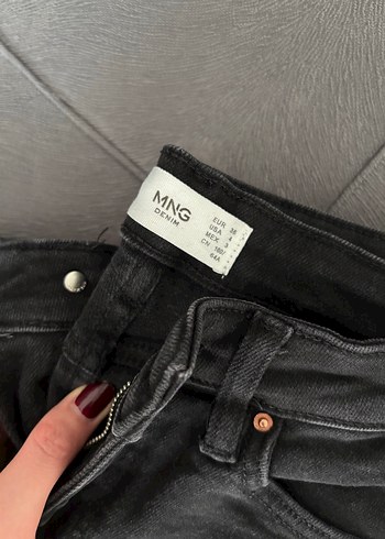 Siyah Normal Boy Kadın dar paça Kot Pantolon - Görsel 3