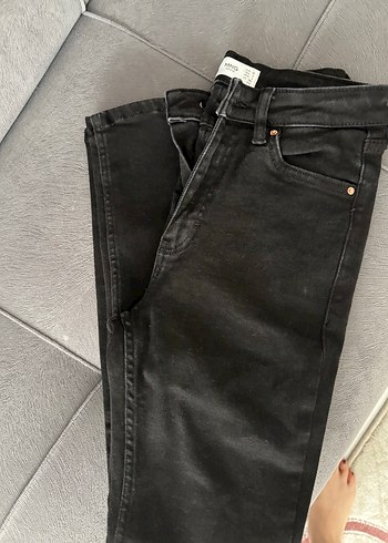 Siyah Normal Boy Kadın dar paça Kot Pantolon - Görsel 2