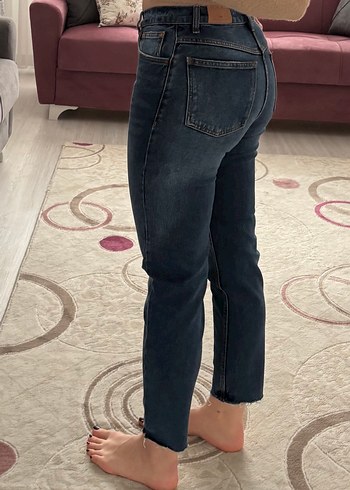 Mango Kadın Koyu Mavi Rahat Kesim Denim Pantolon - Görsel 2