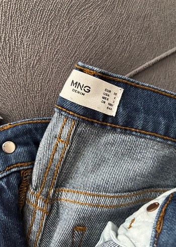 Mango Kadın Koyu Mavi Rahat Kesim Denim Pantolon - Görsel 6