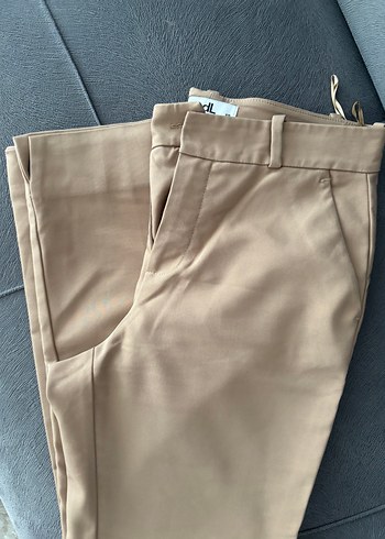 Adl Deve tüyü renk Kadın Kumaş Pantolon Midi Boy - Görsel 2