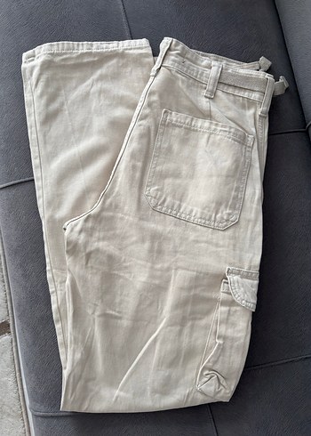 Stradivarius S beden bej kargo pantolon - Görsel 3