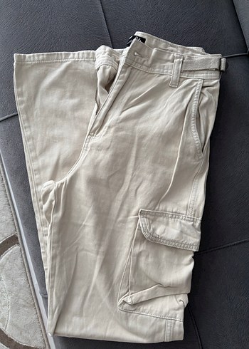 Stradivarius S beden bej kargo pantolon - Görsel 4