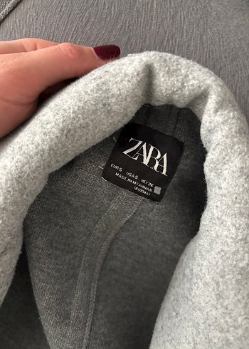 Zara gri kaşe kaban - Görsel 4