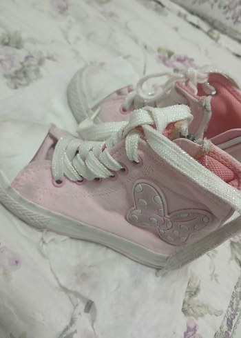 Kız Çocuk Pembe Bağcıklı Sneakers - Görsel 2