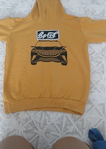 Kapüşonlu Sarı Erkek Sweatshirt - Görsel 2