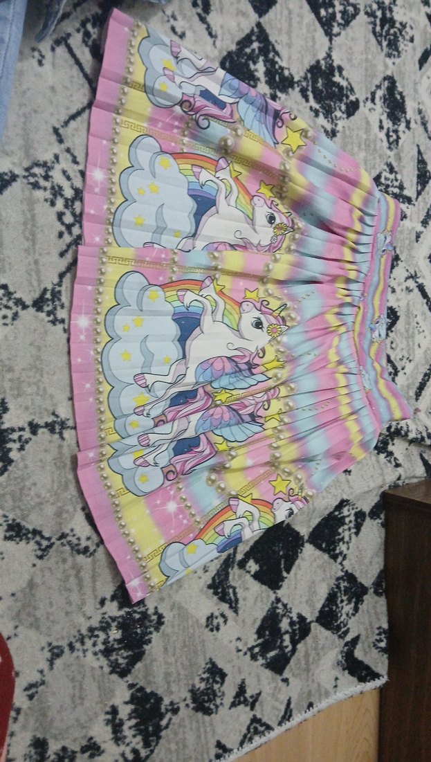 Kız Çocuk Çok Renkli Pilili Elbise - Görsel 2