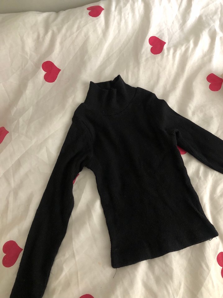 Siyah Balıkçı Yaka Kadın Kazak - Görsel 3