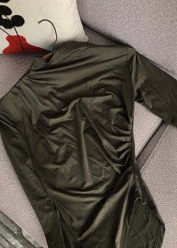 Kahverengi Drapeli Balıkçı Yaka Kadın Bluz - Görsel 2