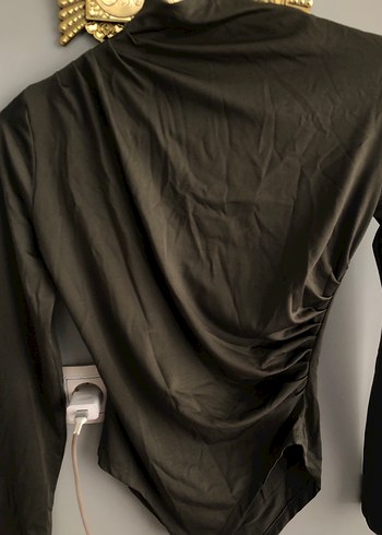 Kahverengi Drapeli Balıkçı Yaka Kadın Bluz - Görsel 3