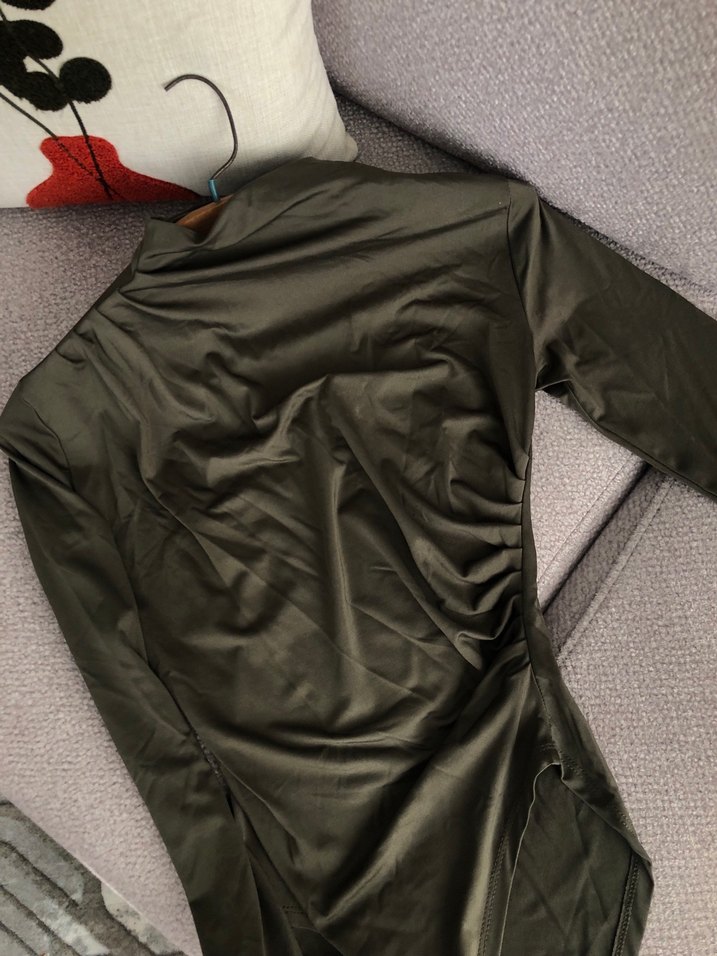 Kahverengi Drapeli Balıkçı Yaka Kadın Bluz - Görsel 2