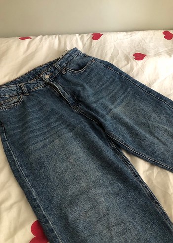 Düğmeli Lacivert Kadın Kot Pantolon - Görsel 4