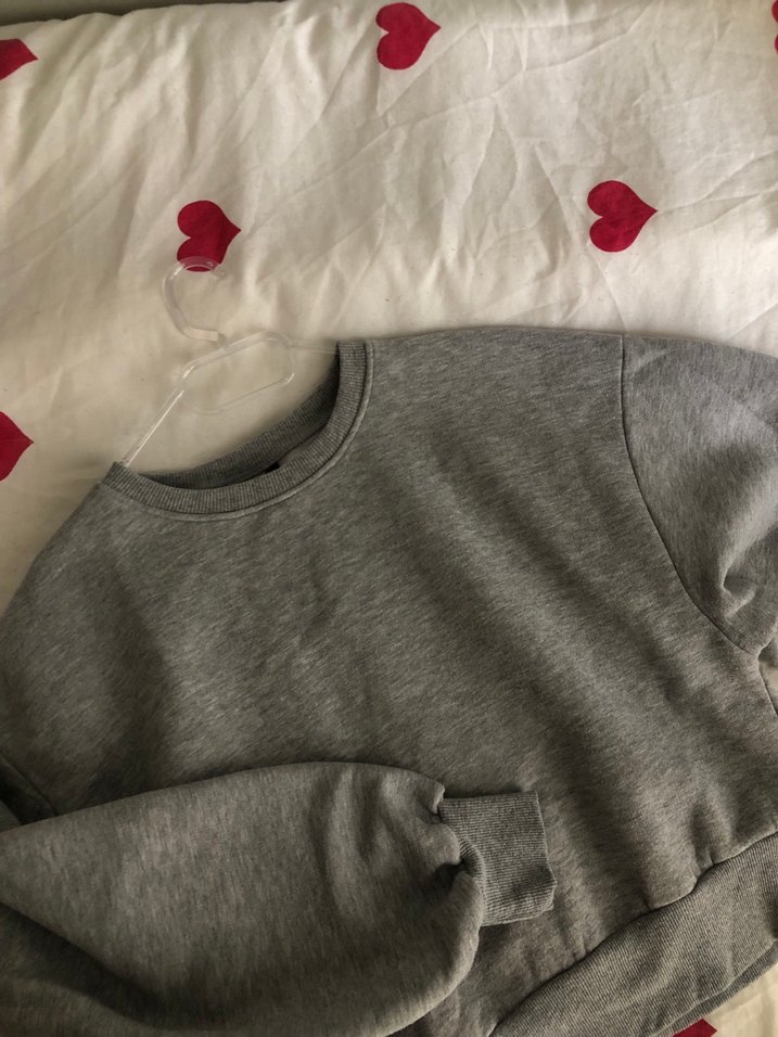 Gri Kadın Oversize Sweatshirt - Görsel 3