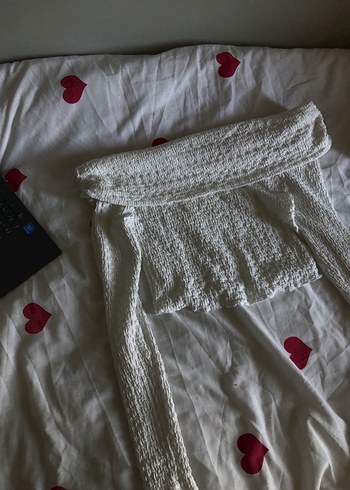 Beyaz Triko Midi Hamile Kazak - Görsel 3