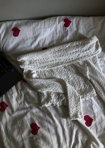 Beyaz Triko Midi Hamile Kazak - Görsel 4