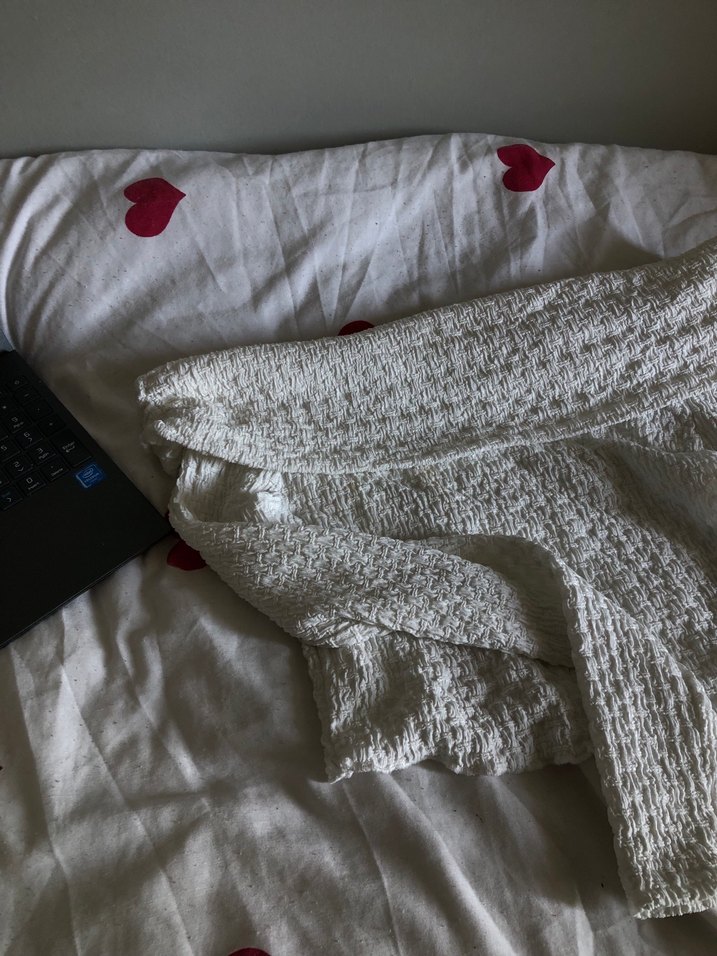 Beyaz Triko Midi Hamile Kazak - Görsel 2