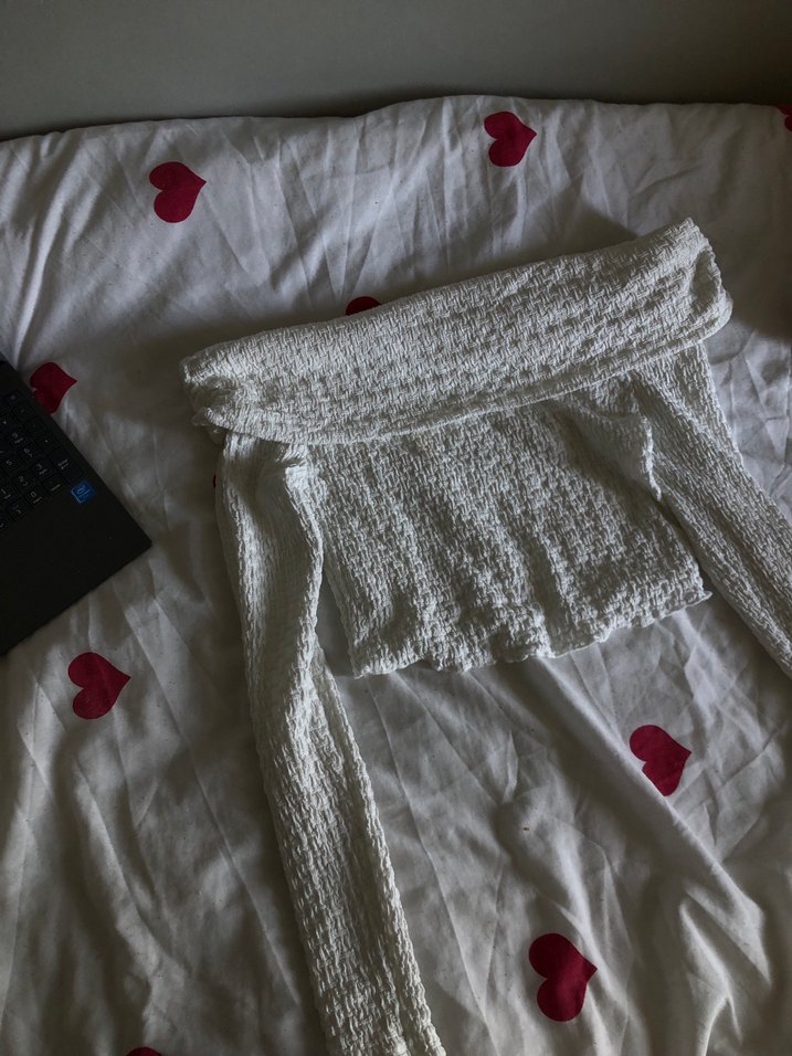 Beyaz Triko Midi Hamile Kazak - Görsel 3