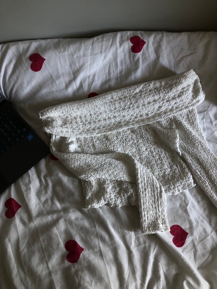 Beyaz Triko Midi Hamile Kazak - Görsel 4