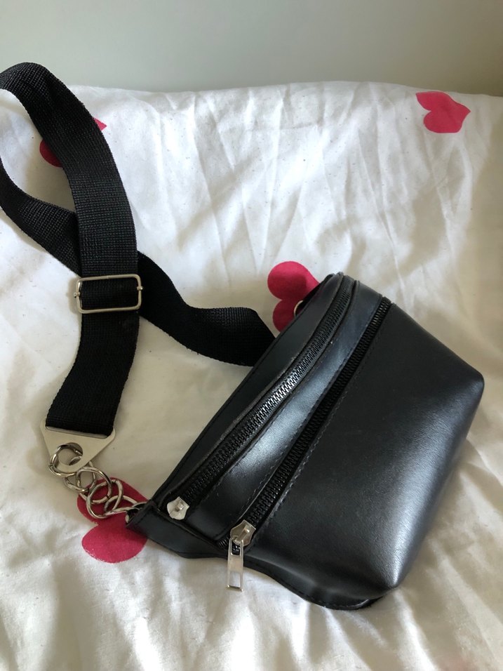 Siyah Deri Kadın Crossbody Çanta - Görsel 2