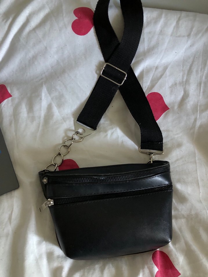 Siyah Deri Kadın Crossbody Çanta - Görsel 3