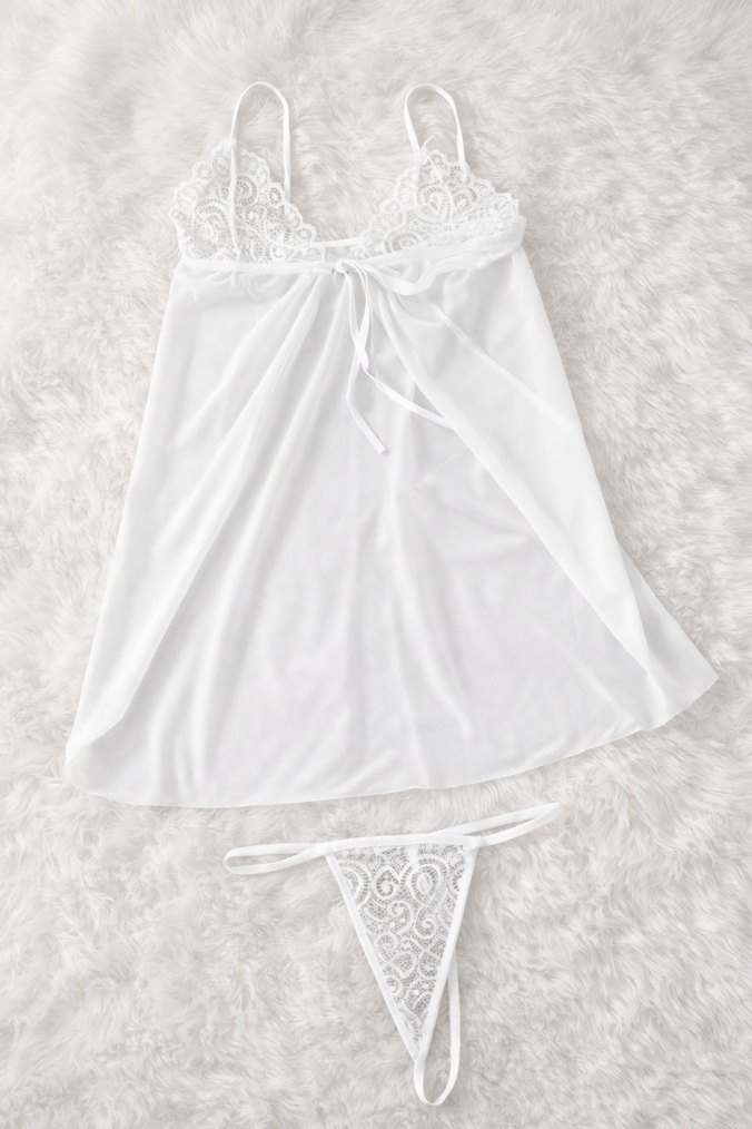 2'li Siyah Mini İnce Askılı Kadın Gecelik - Görsel 3