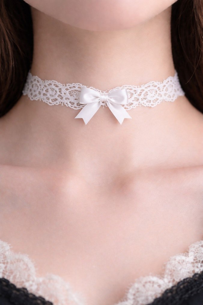 2'li Dantel Choker Kolye Seti - Görsel 3