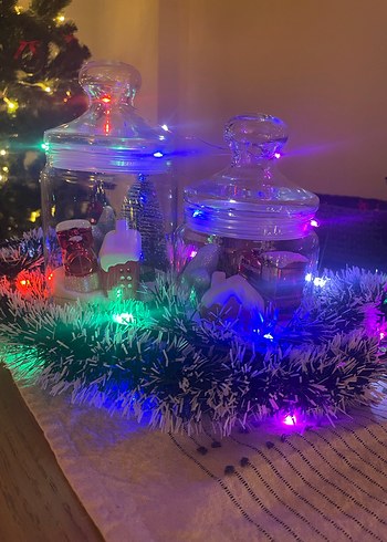 Renkli Işıklı Cam Kavanozlu Ev Dekoru - Görsel 2