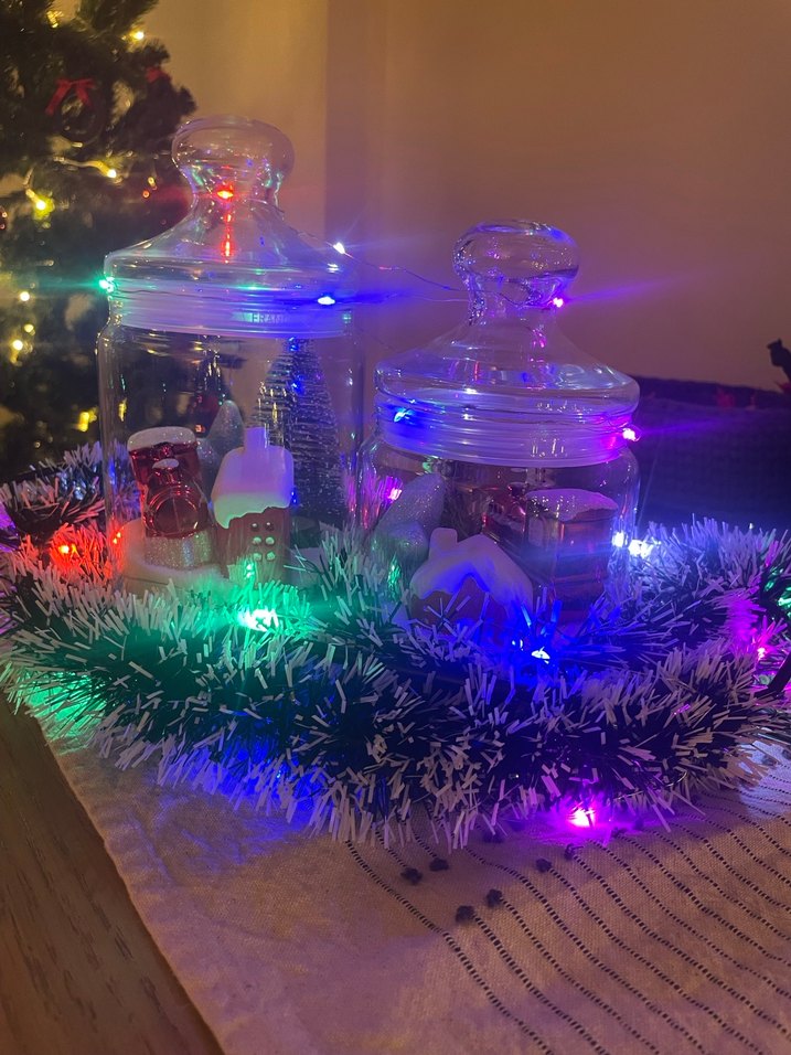 Renkli Işıklı Cam Kavanozlu Ev Dekoru - Görsel 2