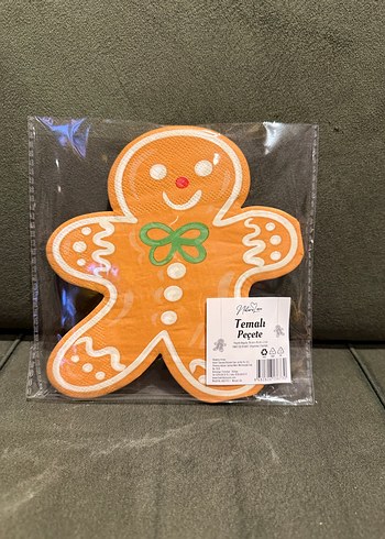 Kahverengi Nakışlı Kurabiye Peçete - Görsel 3