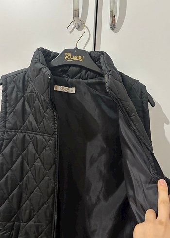 Kadın Siyah Uzun  Şişme Yelek - Görsel 5