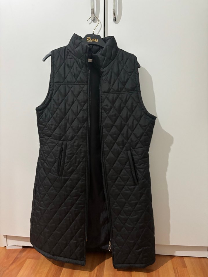 Kadın Siyah Uzun  Şişme Yelek - Görsel 2