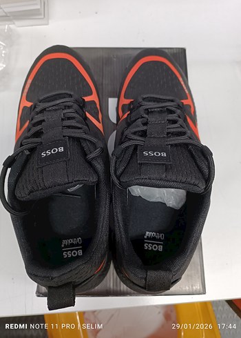 BOSS Siyah Kırmızı Erkek Spor Ayakkabı - Görsel 7