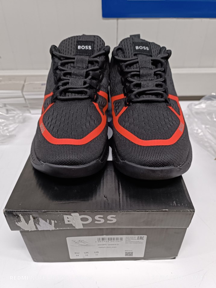 BOSS Siyah Kırmızı Erkek Spor Ayakkabı - Görsel 4