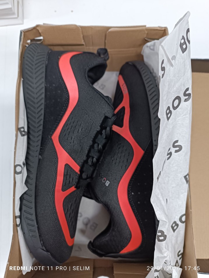 BOSS Siyah Kırmızı Erkek Spor Ayakkabı - Görsel 5