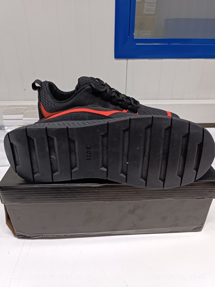 BOSS Siyah Kırmızı Erkek Spor Ayakkabı - Görsel 2