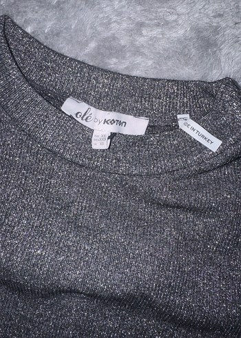 Gri simli Uzun Kollu crop Kazak - Görsel 2