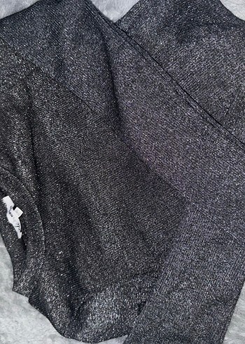 Gri simli Uzun Kollu crop Kazak - Görsel 4