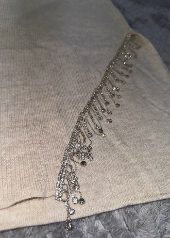 Triko taşlı Uzun Kadın Etek - Görsel 2