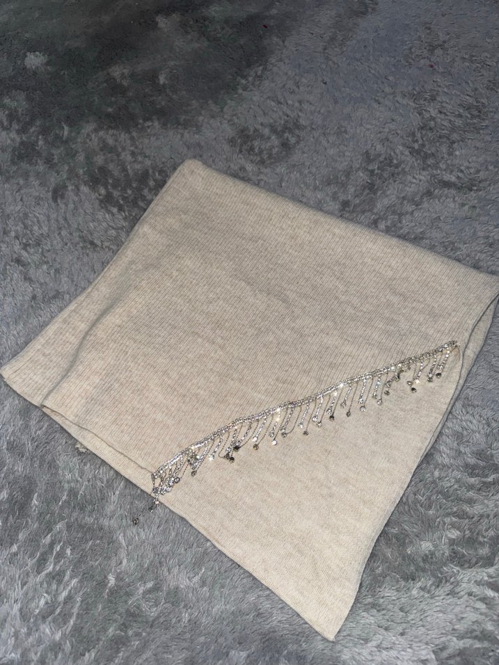 Triko taşlı Uzun Kadın Etek - Görsel 5