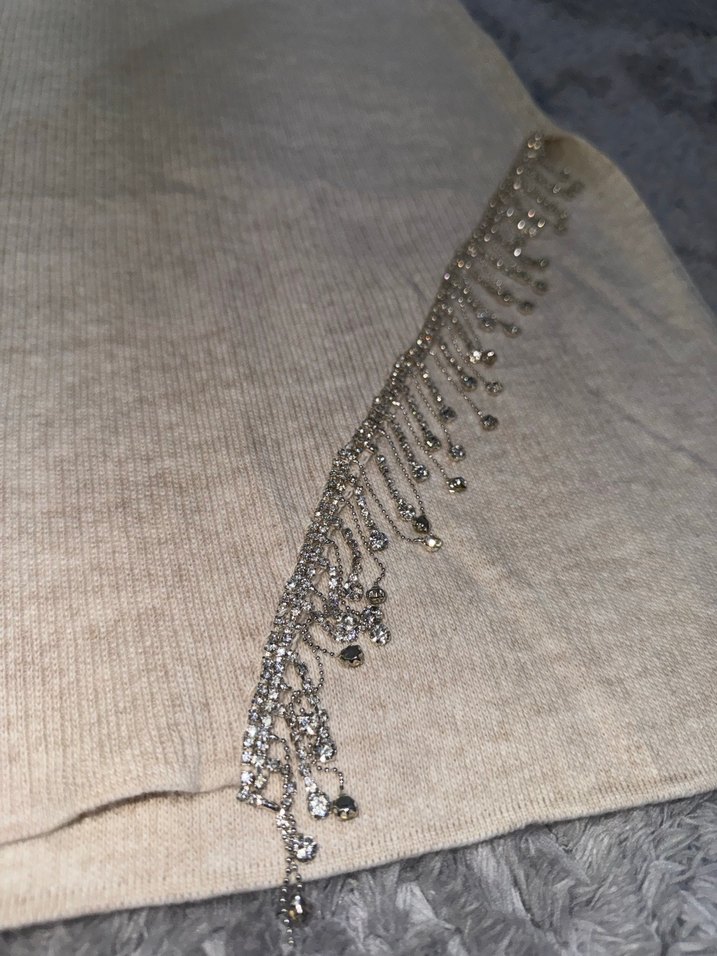 Triko taşlı Uzun Kadın Etek - Görsel 2