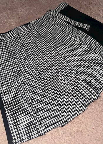 Pileli Mini Etek Kontrast - Görsel 2