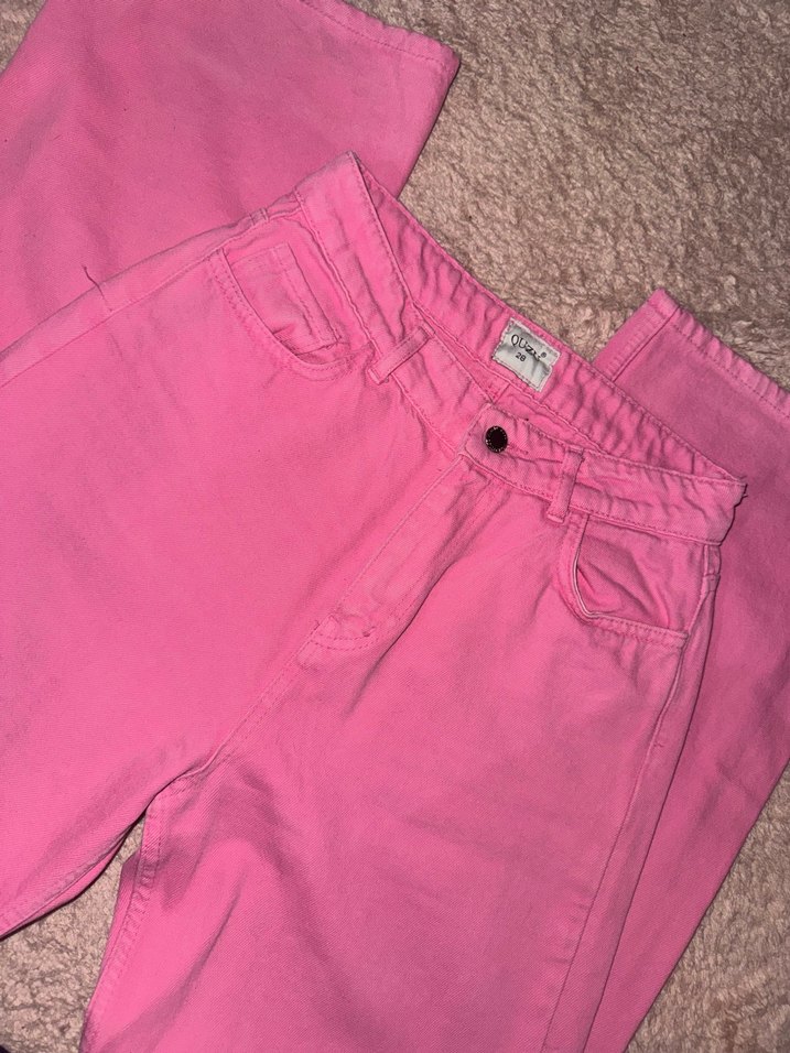 Pembe Rahat Kesim Kadın Jean - Görsel 5