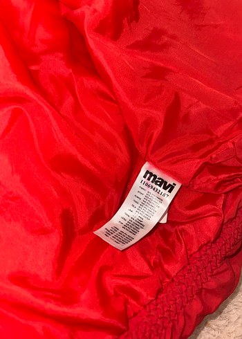 Kırmızı Kapüşonlu Kadın Kış Montu - Görsel 7