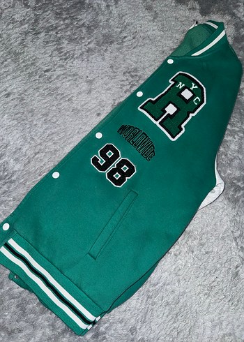 Erkek Yeşil Gri Düğmeli kolej ceketi - Görsel 2