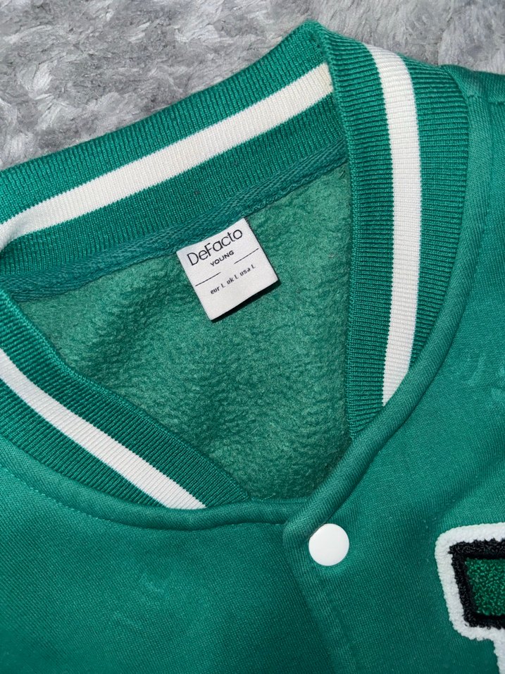 Erkek Yeşil Gri Düğmeli kolej ceketi - Görsel 5