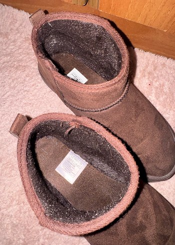 Kahverengi Süet Kürklü Kadın Dolgu Topuk Bot - Görsel 6