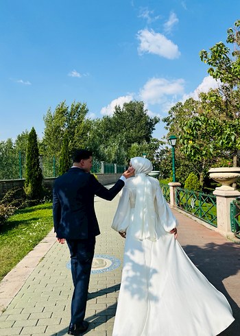 Beyaz tesettur nisan abiyesi - Görsel 9