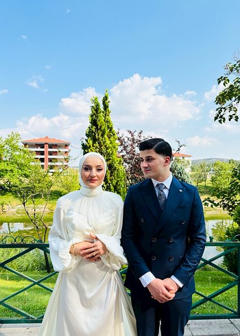 Beyaz tesettur nisan abiyesi - Görsel 8