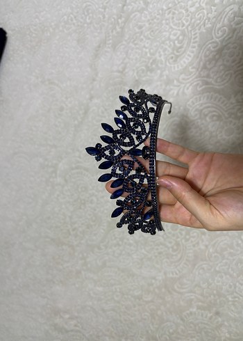Mavi Parlak Gotik Gelin Taç - Görsel 4