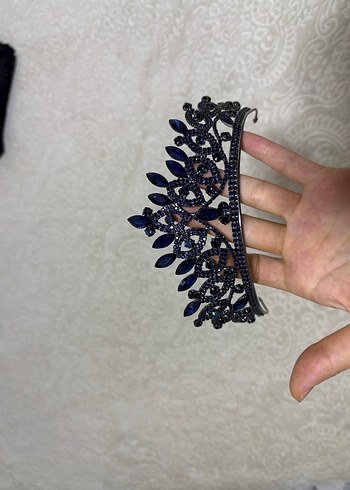 Mavi Parlak Gotik Gelin Taç - Görsel 2